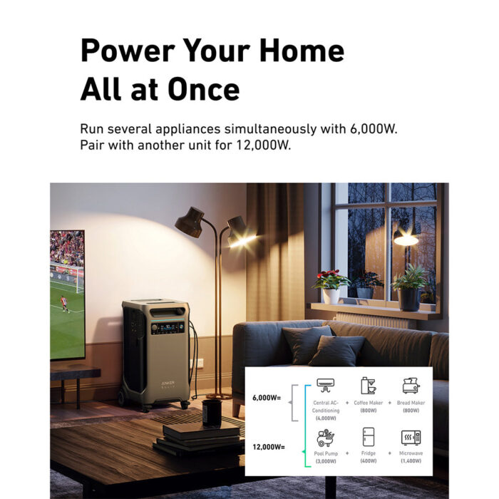 Anker SOLIX F3800 3840Wh | 6000W Portable Power Station w/ BP3800 Expansion Battery - Image 2