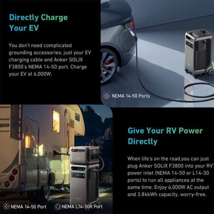 Anker SOLIX F3800 3840Wh | 6000W Portable Power Station w/ Double Power Hub - Image 9