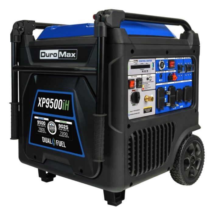 DuroMax XP9500iH 9,500 Watt Portable Dual Fuel Inverter Generator - Quiet, Low THD