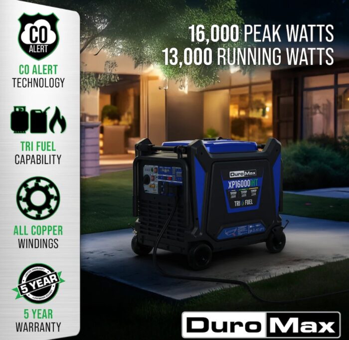 DuroMax XP16000iHT 16,000 Watt Tri Fuel Portable Inverter Generator - Quiet, Low THD - Image 6