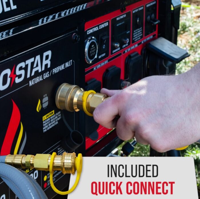DuroStar DS13000MXT 13,000W/10,500W 500cc Electric Start Tri Fuel Portable Generator w/ CO Alert - Image 12