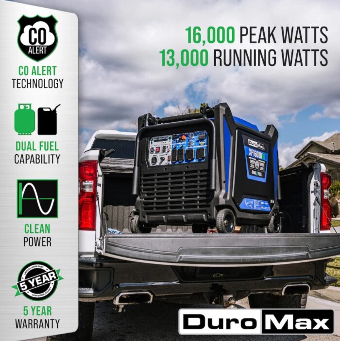 DuroMax XP16000iH 16,000 Watt Dual Fuel Portable Inverter Generator - Quiet, Low THD - Image 3