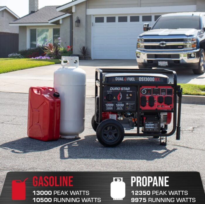 DuroStar DS13000MX 13,000W/10,500W 500cc Electric Start Dual Fuel Portable Generator w/ CO Alert - Image 3