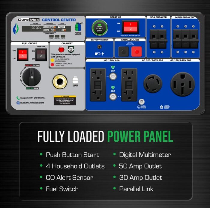 DuroMax XP9500iH 9,500 Watt Portable Dual Fuel Inverter Generator - Quiet, Low THD - Image 5