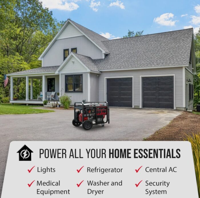 DuroStar DS13000MXT 13,000W/10,500W 500cc Electric Start Tri Fuel Portable Generator w/ CO Alert - Image 6